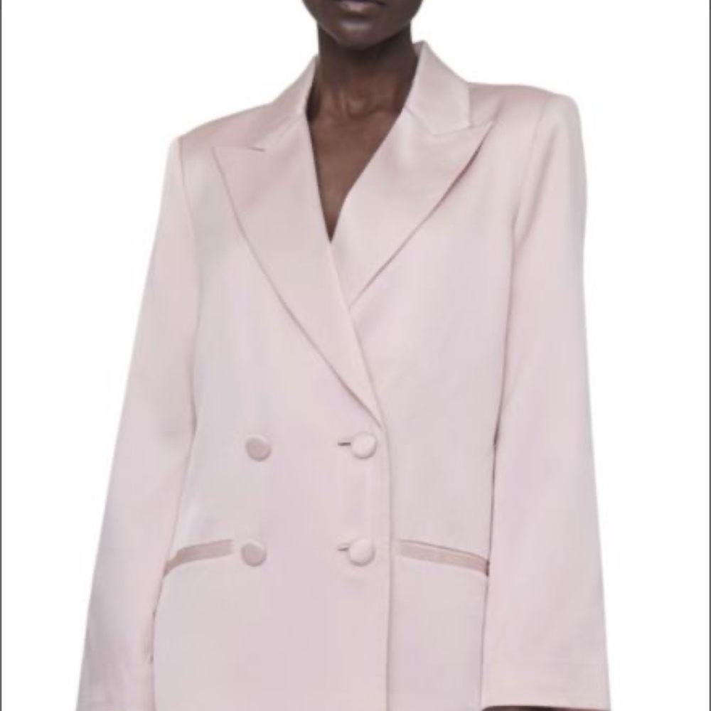 Anine Bing Pink Double-Breasted Blazer